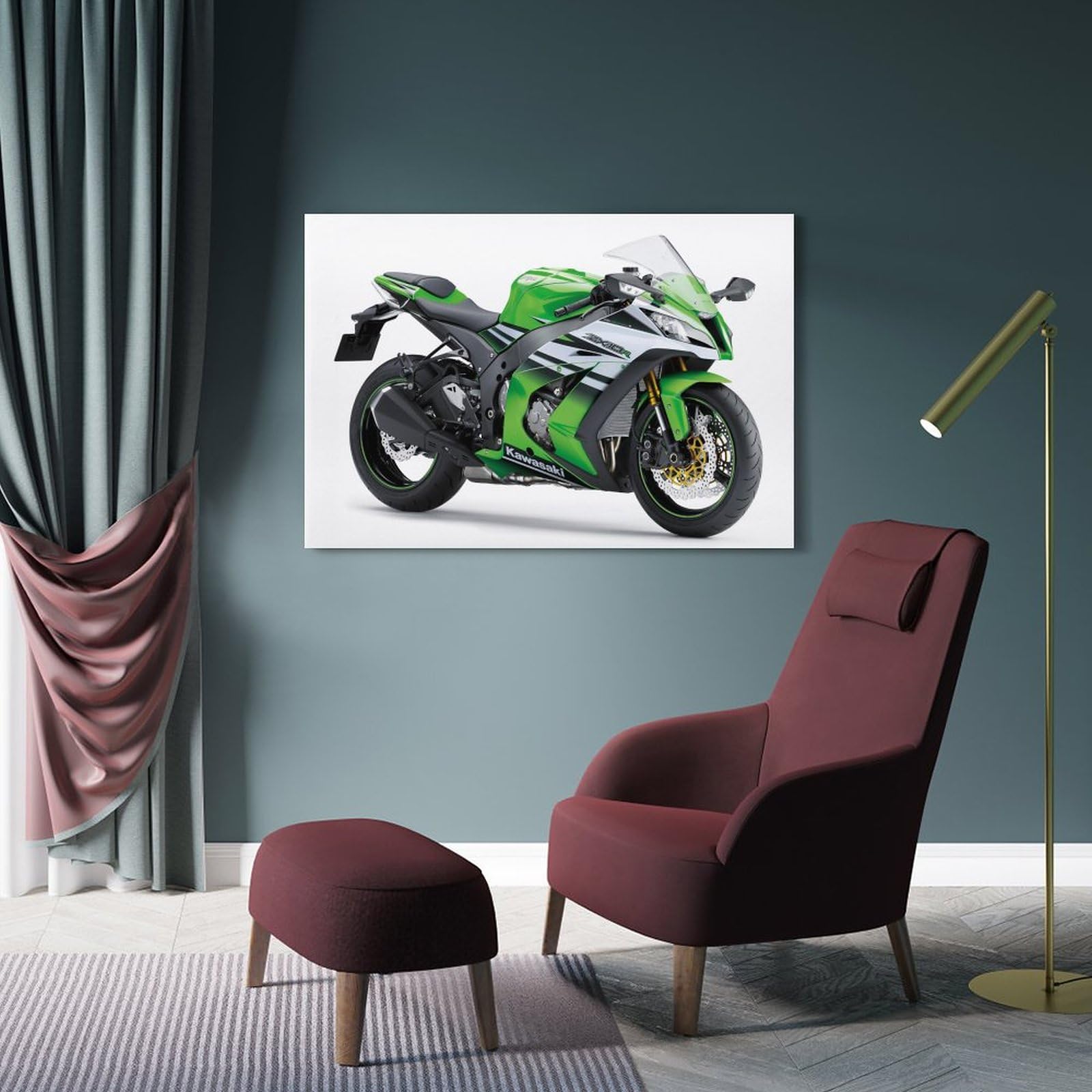 Amazon.de: ECHUN Motorrad-Poster für Kawasaki Ninja ZX-10R Rennrad